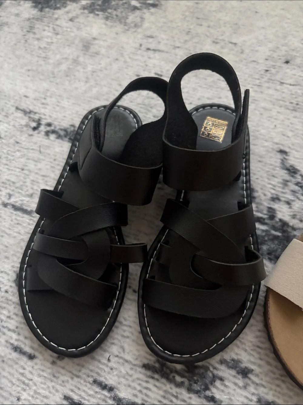 Bundle deal Casual Open-Toe Strap Sandals in Black and Cream